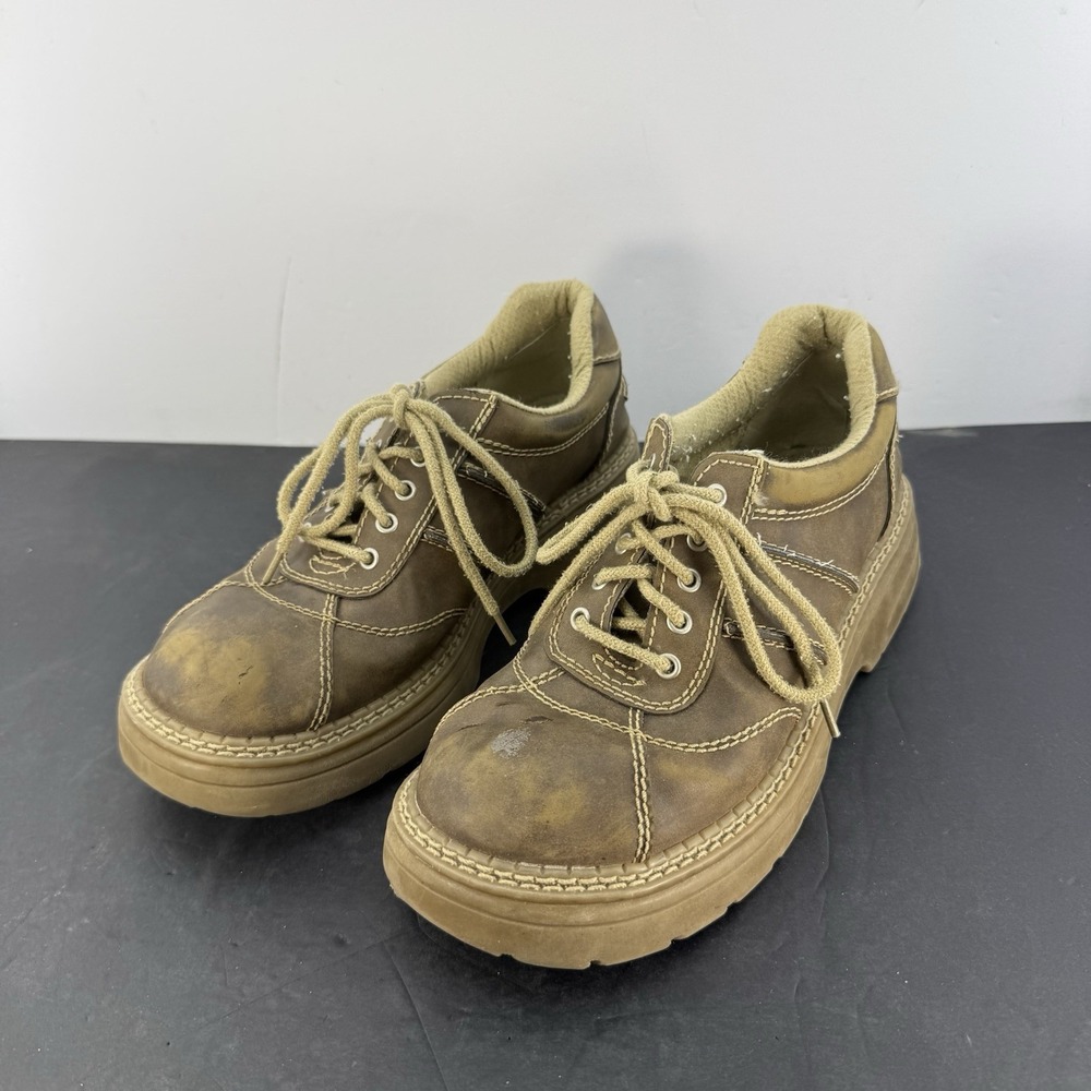 Lower East Side Women's Brown Chunky Platform Oxford Shoes Lace Up Size 11